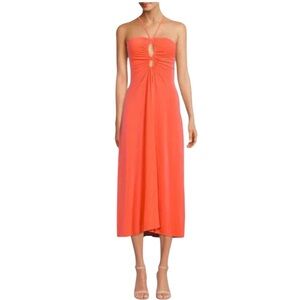 Brand New‎ Sincerely Jules Halter Dress in Bright Coral Size XL
